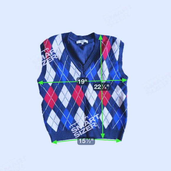 Simply Retro Argyle Knit Sweater Vest Blue Red White Medium - Picture 8 of 8